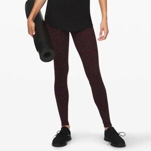 Lululemon Align Pant 28" Formation Camo Dark Adobe Red Black - Size 2